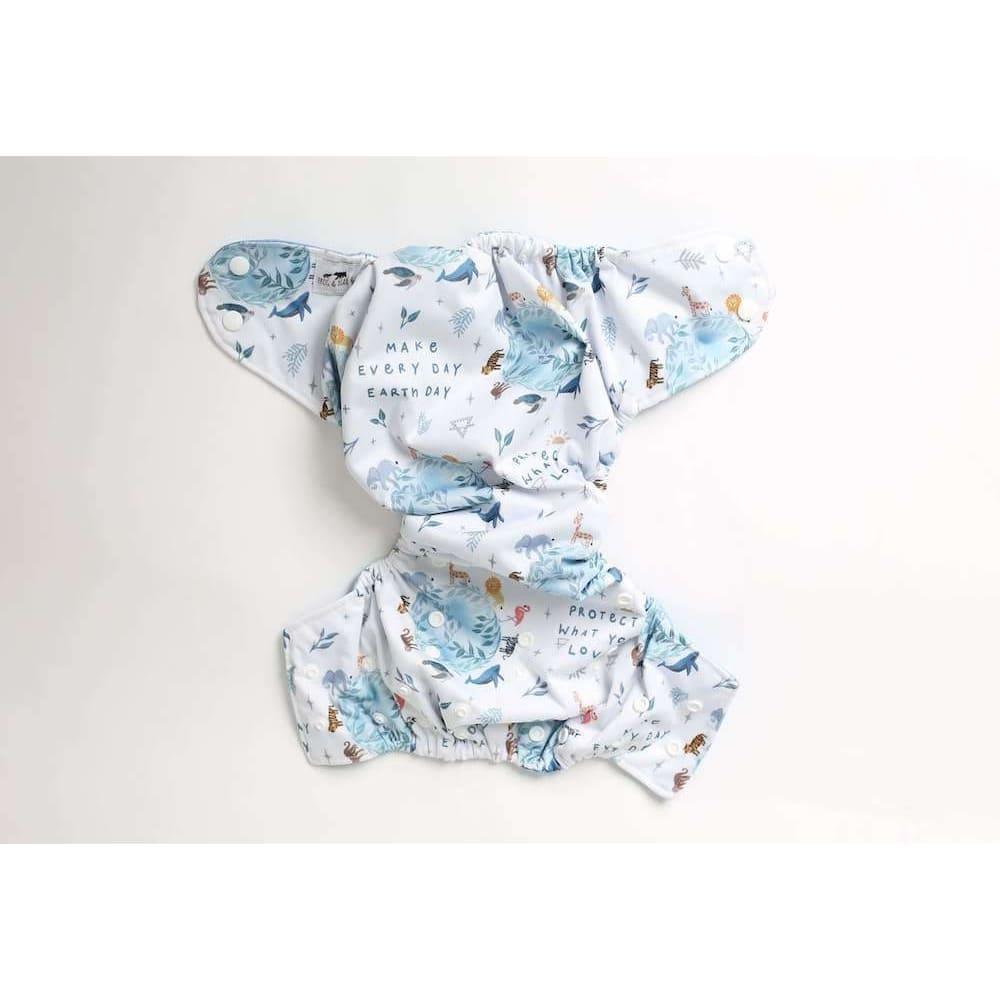 Frog and Bear - Pocket Nappy - Earth day every