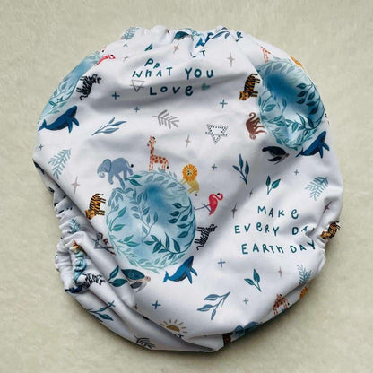 Frog and Bear - XL pocket nappy - Earth Day Every day