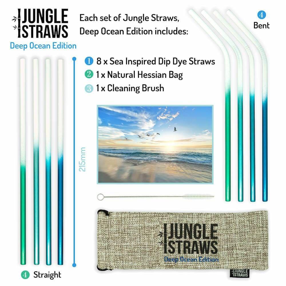 Jungle Straws - Stainless Steel - Reusable Straw Set
